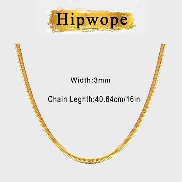 ⚡ Snake Chain Herringbone Necklace For Women Gold Filled 14K Gold Silver Plated - Picture 2 of 7